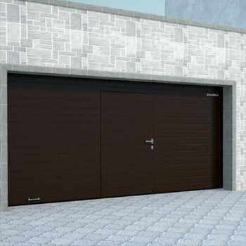 Ворота DoorHan гаражные секционные  c калиткой цвет коричневый RAL 8017 