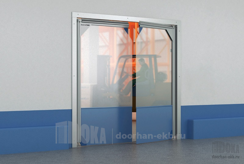 Пленочные распашные ворота DoorHan для помещений промышленного типа на заказ