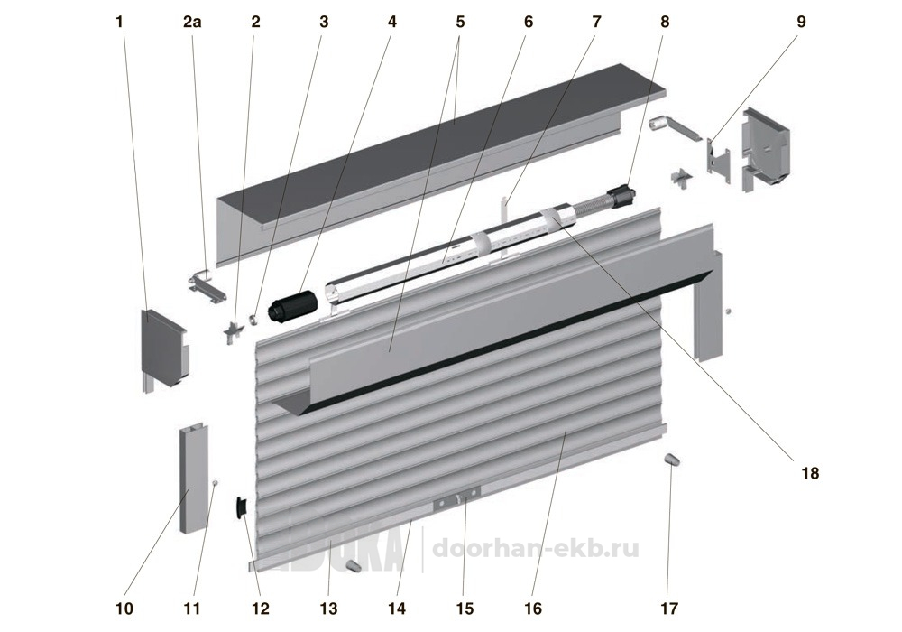 Пружинно-инерционный механизм открывания витринных рольставней