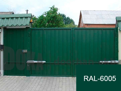 Ворота из профнастила распашные 2000×3000 зеленые RAL-6005