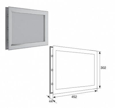 Окно акриловое для панелей толщиной 40 мм со структурой филенка и двойным стеклом