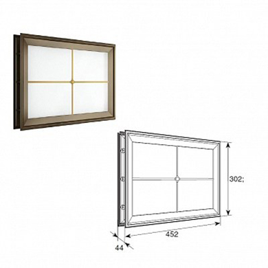 Окно акриловое с крестообразной вставкой для панелей, структурой филенка и двойным стеклом в Екатеринбурге - компания Дока