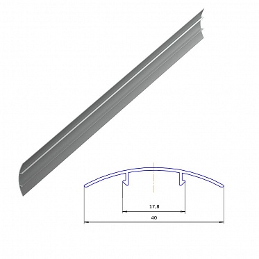 Профиль алюминиевый DHOP-15 «Декоративная накладка» металлик, арт.  DHOP-150/M