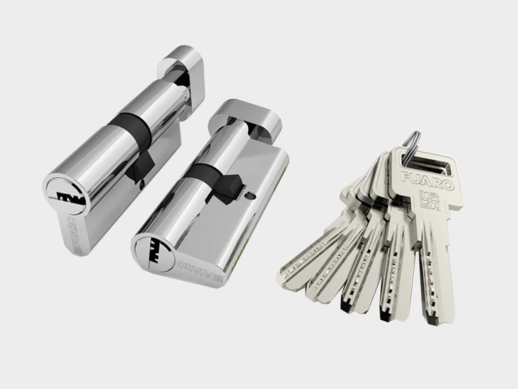 Механизм цилиндровый «ключ-вертушка», 5 ключей в комплекте