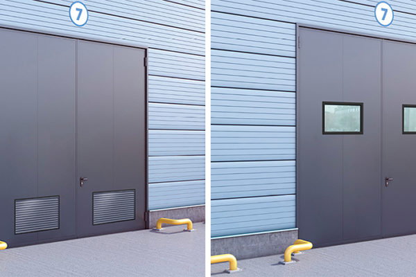 Монтаж окон и вентиляционных решеток в гаражные распашные ворота- компания Дока Дорхан