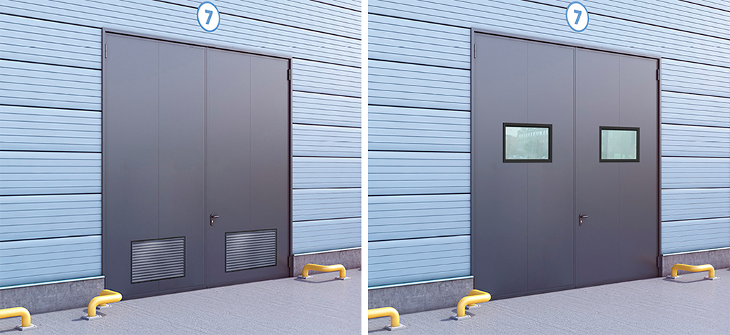 Монтаж окон и вентиляционных решеток в гаражные распашные ворота- компания Дока Дорхан