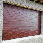 Секционные ворота в гараж, Доска, Коричневые RAL8014 - Дока-Дорхан