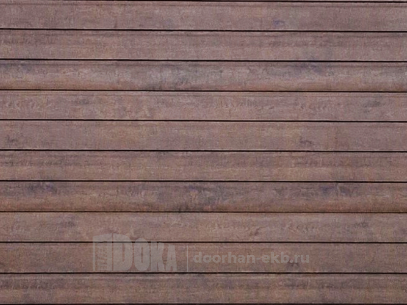 Гаражные секционные ворота Дорхан структура под дерево цвет коричневый - купить в Екатеринбурге
